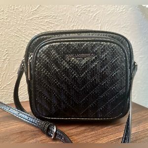 LIKE NEW Karl Lagerfeld Paris Snake Camera Bag/Crossbody in Glossy Black